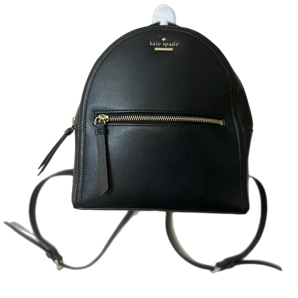 Kate Spade Black Backpack with Gold Accents NWOT - Picture 2 of 9